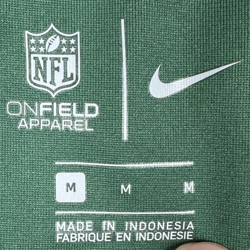 New York Jets Nike Jacket Mens Medium Green NFL Onfield Full Zip Lightweight